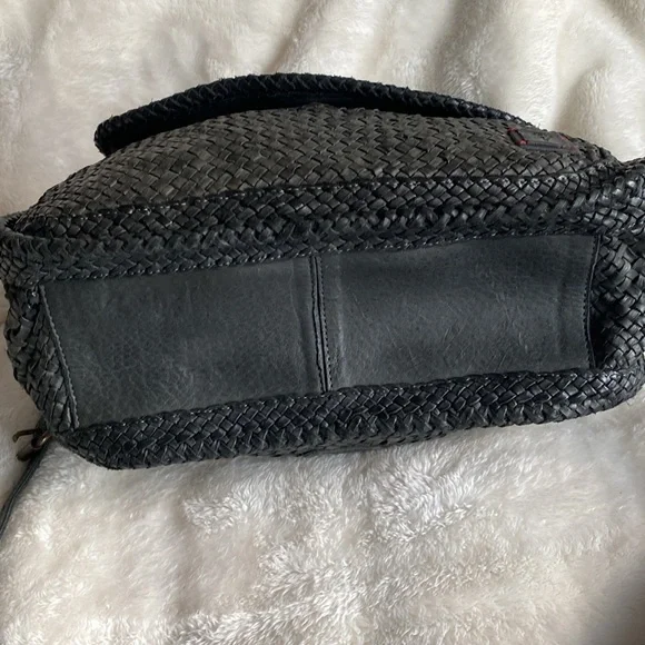 Vintage "NWT" Frye Grey Woven Leather Satchel - Picture 8 of 13